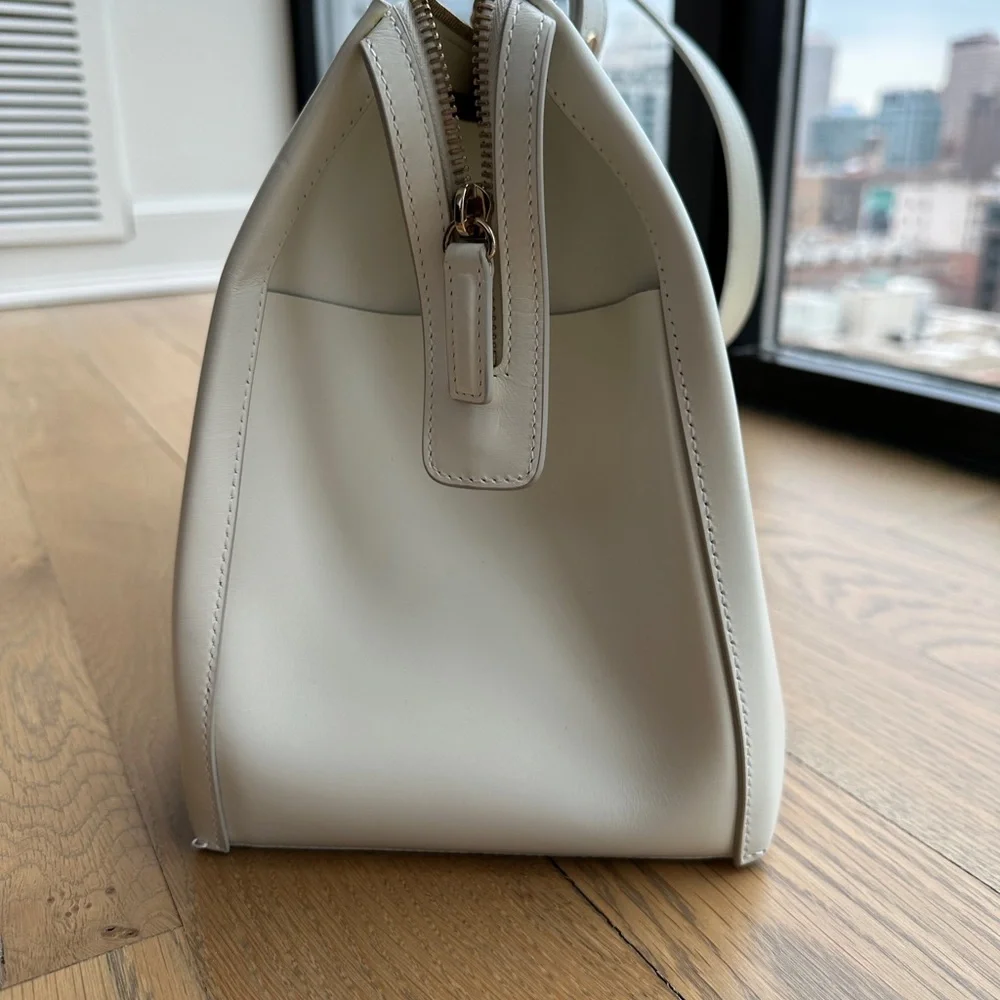 Jill sander white ostrich  Leather Tote Bag used once - Picture 2 of 6